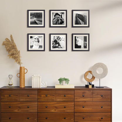 upsimples 8x10 Picture Frame, Display Pictures 5x7 with Mat or 8x10 Without Mat, Wall Hanging Photo Frame, Black, 1 Pack - Colors A