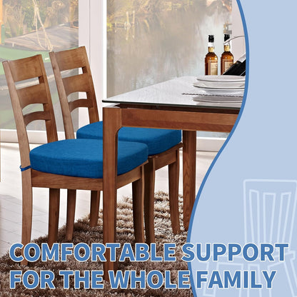 BUYUE Thickened 2.5" Friendly Woven Fabric Dining Chair Cushion, U-Shape High Density Foam Comfortable Chair Pad for Kitchen, Slip Resistant Indoor Seat Cushion (1 Piece, Dark Gray)