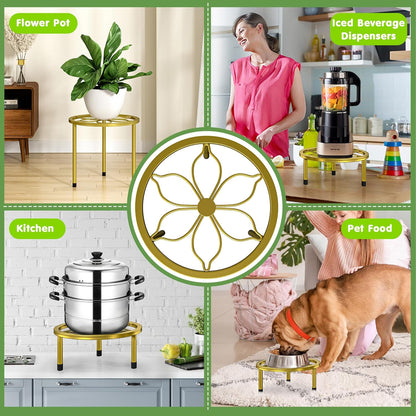 VECELO Metal Plant Stands Set of 5, Multiple Heavy Duty Flower Pot Stand, Round Plant Holder, Black