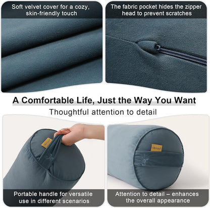 Body Pillow for Adults,Long Round Pillow,Big Cylindrical Pillow,Large Full Bolster Pillows for Side Sleepers (Steel Gray, 47.24"*7.87")