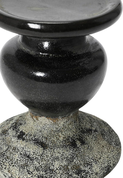 Creative Co-Op Small Distressed Blue Terracotta Pillar Candle Holder