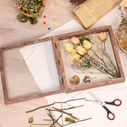Califortree 8x10 Shadow Box Frame with Linen Back - Sturdy Rustic Memory Display Case of Flower, Pictures, Medals and More, White