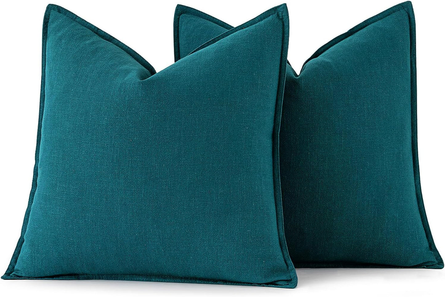 MIULEE Decorative Linen Euro Sham Pillow Covers 26x26 Cream White Boho Farmhouse Neutral Couch Throw Pillows for Bed Pack of 2 Accent Modern Pillowcase Sofa Livingroom Home Decor