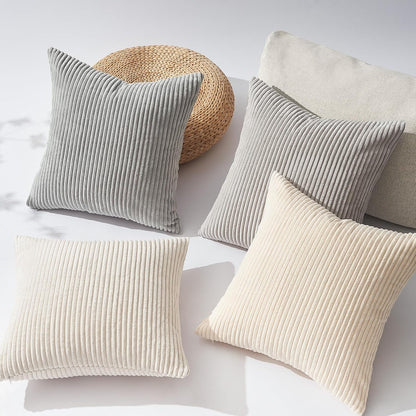 Topfinel Decorative Throw Pillow Covers Cushion Cases, Set of 4 Soft Velvet Modern Double-Sided Designs, Mix and Match for Boho Farmhouse Fall Home Decor (18x18 inch, Orange/Teal)