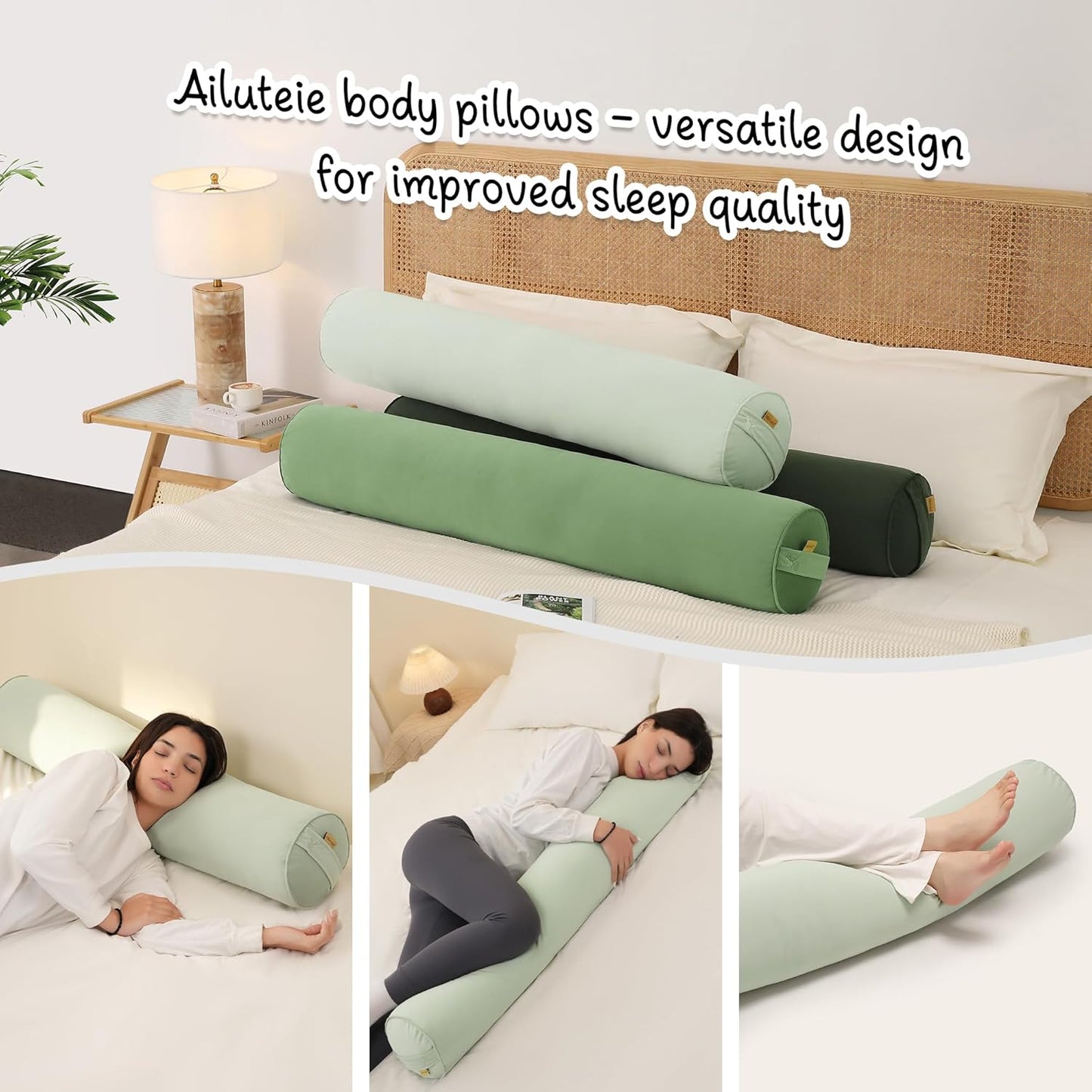 Body Pillow for Adults,Long Round Pillow,Big Cylindrical Pillow,Large Full Bolster Pillows for Side Sleepers (Steel Gray, 47.24"*7.87")