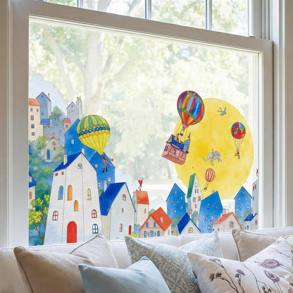 ADD.HERES Window Privacy Film,Colorful Floral Window Stickers,Removable DIY Bouquet Static Clings, Decals for Home School Office Party Supplies, Wildflower Reverie‌, 17.5 x 78.7 in