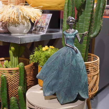 Guichifun Fairy Statue Collection Home Decoration - Leaf Angel Girls Resin Modern Table Decor for Living Room Office Sculpture Decor for Women Indoor Rustic Figurines Gift 5 x 3 x 7.5 Inch