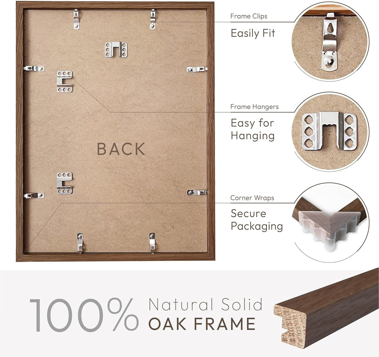 5x7 Picture Frame, Solid Oak Wood 5 x 7 Photo Frame with Mat to 4x6, 7x5 Picture Frames for Wall and Tabletop Display, (Walnut Set of 1)