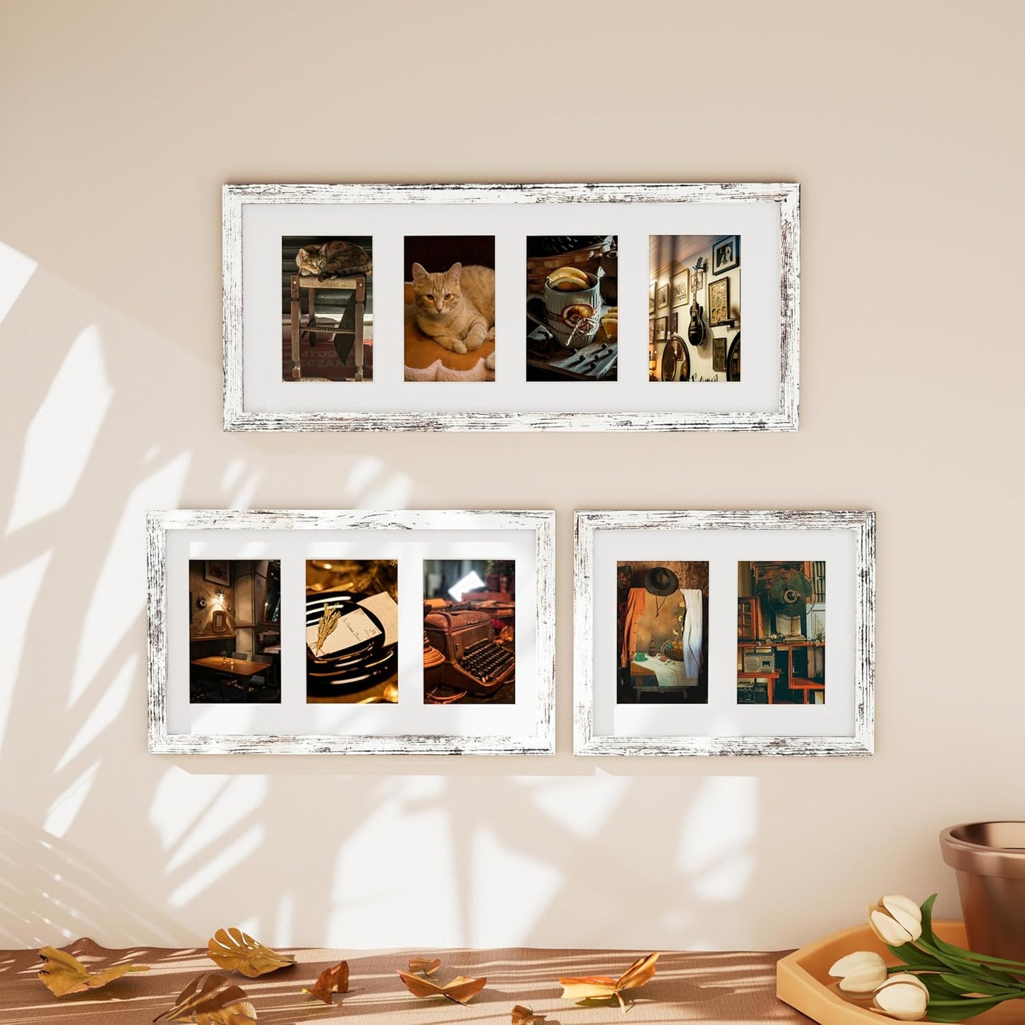 Vittanly 11x14 Collage Picture Frame, Displays 5Pcs 4x6 Pictures with Mat or 1Pcs 11x14 without Mat for Wall Mounting, Picture Frames Collage Wall Decor in Black, 1 Pack