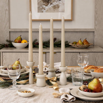 Viyffo Taper Candles, 10 Inch, 4 Pack, Olive Glow – Unscented, Dripless & Smokeless Design, Up to 8 Hour Burn – Long Tall Taper Candlesticks for Wedding, Dinner & Home Decor