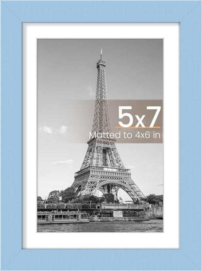 upsimples 8x10 Picture Frame, Display Pictures 5x7 with Mat or 8x10 Without Mat, Wall Hanging Photo Frame, Black, 1 Pack - Colors A