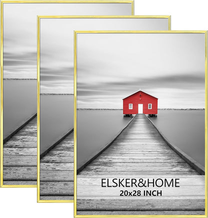 ELSKER&HOME 22.375 x 34 Poster Frame 3 Pack, Black Picture Frame for Horizontal or Vertical Wall Mounting, Sturdy and Scratch-proof
