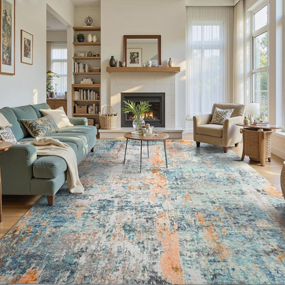 Ompaa 2x6 Rug Runners for Hallways Kitchen Runner Rug Non Slip Washable Grey Long Runner Rugs with Rubber Backing Soft Abstract Carpet Runner for Hallways, Kitchen, Bedroom, Bathroom, Entryway - Colors A