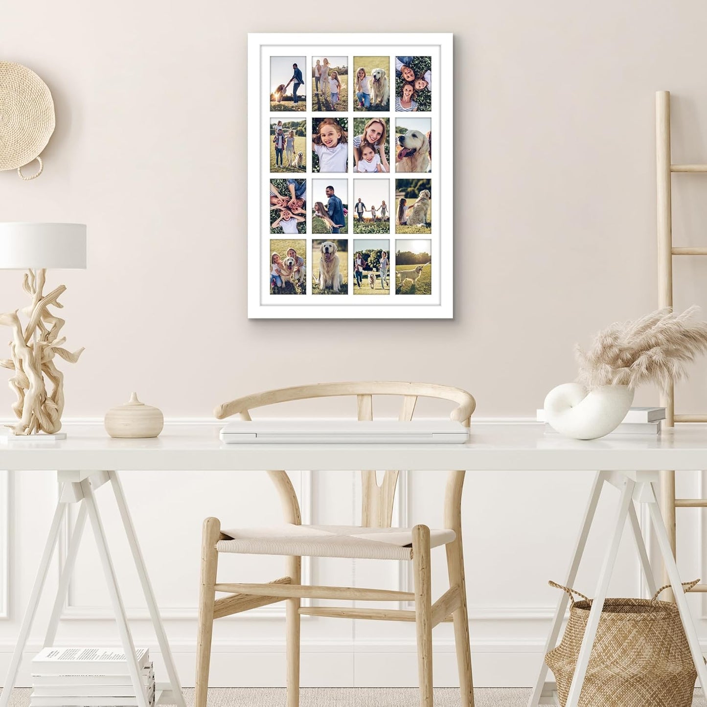 Americanflat 4x6 Collage Picture Frame with Polished Plexiglass - Multi Picture Frames Fit Sixteen 4x6 Photos or Use as One 18x26 Poster Frame for Wall Display - Signature Collection - Black
