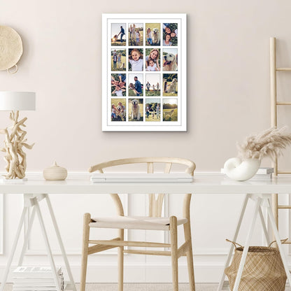 Americanflat 4x6 Collage Picture Frame with Polished Plexiglass - Multi Picture Frames Fit Sixteen 4x6 Photos or Use as One 18x26 Poster Frame for Wall Display - Signature Collection - Black