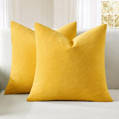 MIULEE Olive Green Couch Pillow Covers 18x18 Inch, Set of 2 Soft Chenille Decorative Square Throw Pillow Covers Farmhouse for Sofa Living Room Bed