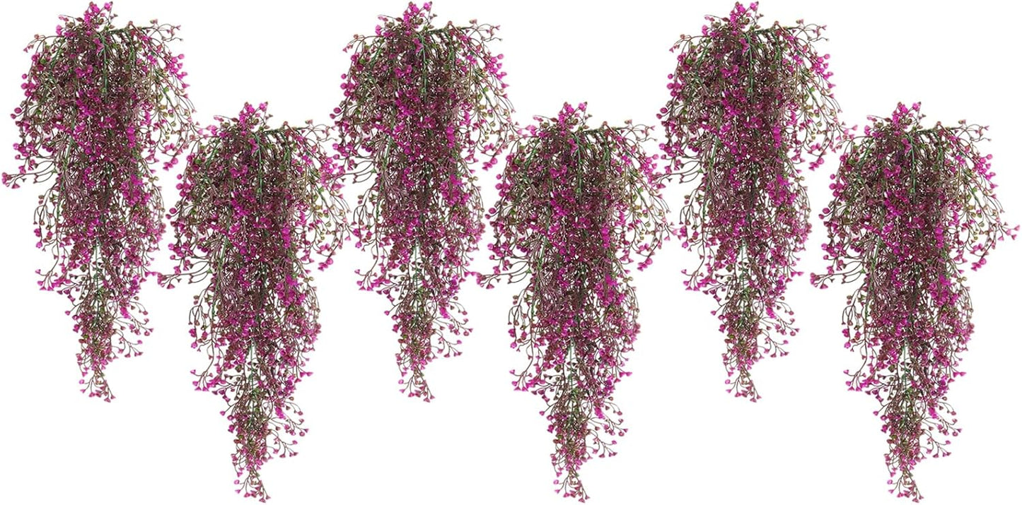 RECUTMS Fake Hanging Plants Artificial Ferns for Outdoor Hanging Faux Plants Vine Ivy Faux Fern Hanging Vines Wall Plants for Home Garden Party Wedding Decor (White 4P)