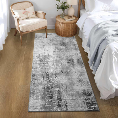 Ompaa 2x6 Rug Runners for Hallways Kitchen Runner Rug Non Slip Washable Grey Long Runner Rugs with Rubber Backing Soft Abstract Carpet Runner for Hallways, Kitchen, Bedroom, Bathroom, Entryway - Colors B