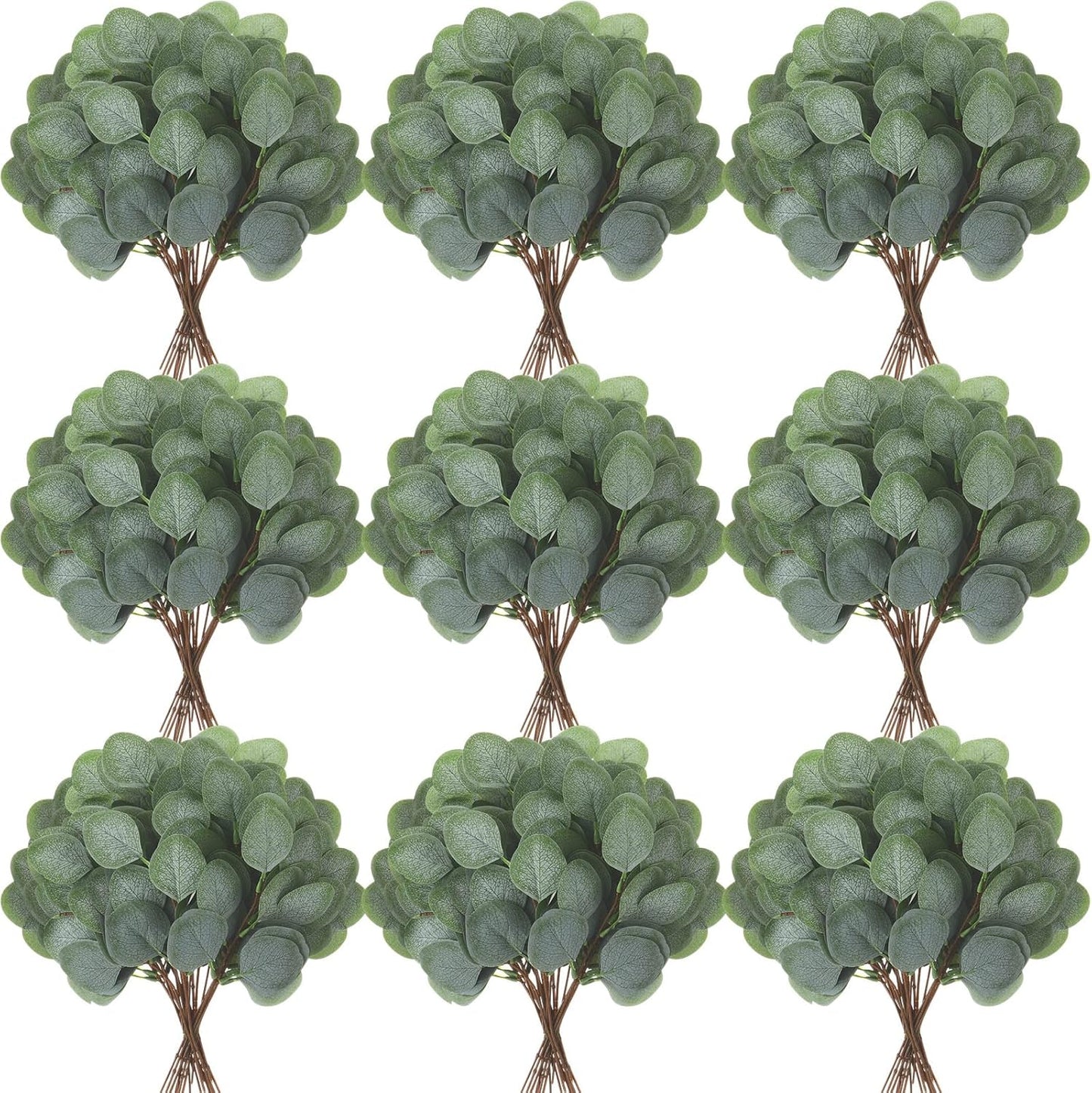 Taiyin 120 Pieces Artificial Eucalyptus Leaves for Wedding Eucalyptus Leaves Stems Decor Greenery Faux Green Stems for Wedding Centerpiece Floral Home Decor, 11 Inches