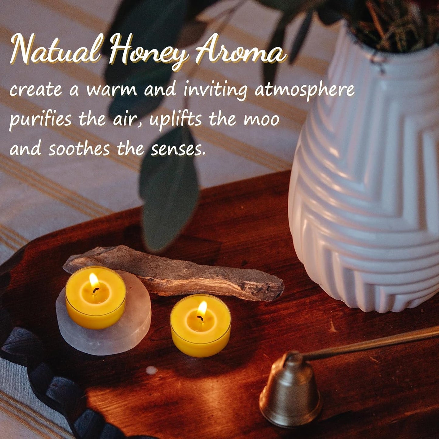 48 Packs Beeswax Tealight Candles, 100% Pure Beeswax Candles | 4-Hour Extended Burn Time | Natural Beeswax Tea Candle in Clear Cup, Perfect for Home Decor,Air Purification,Fragrance