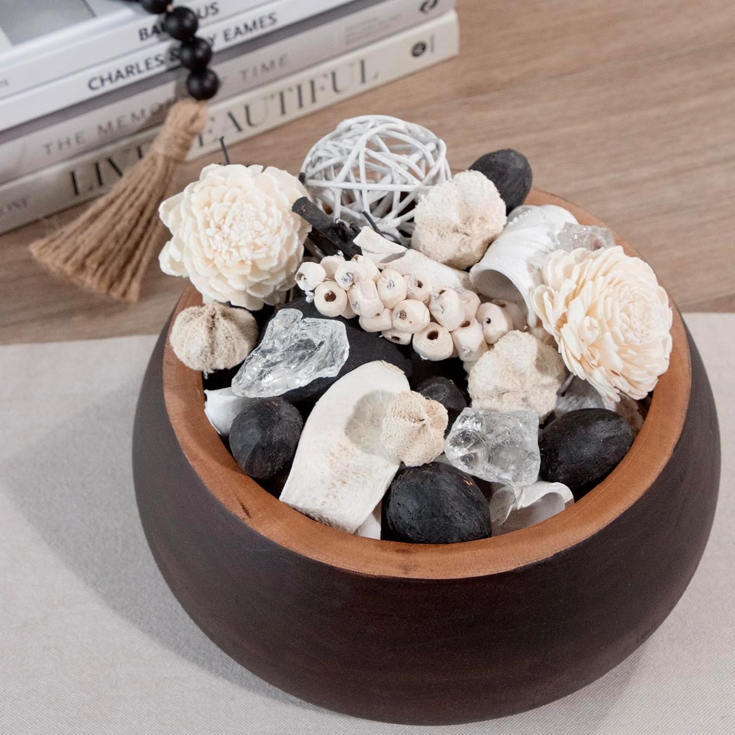 ANDALUCA Maison Box Fragrance Potpourri Decorative Vase & Bowl Filler Home Décor (Coconut Sandalwood)