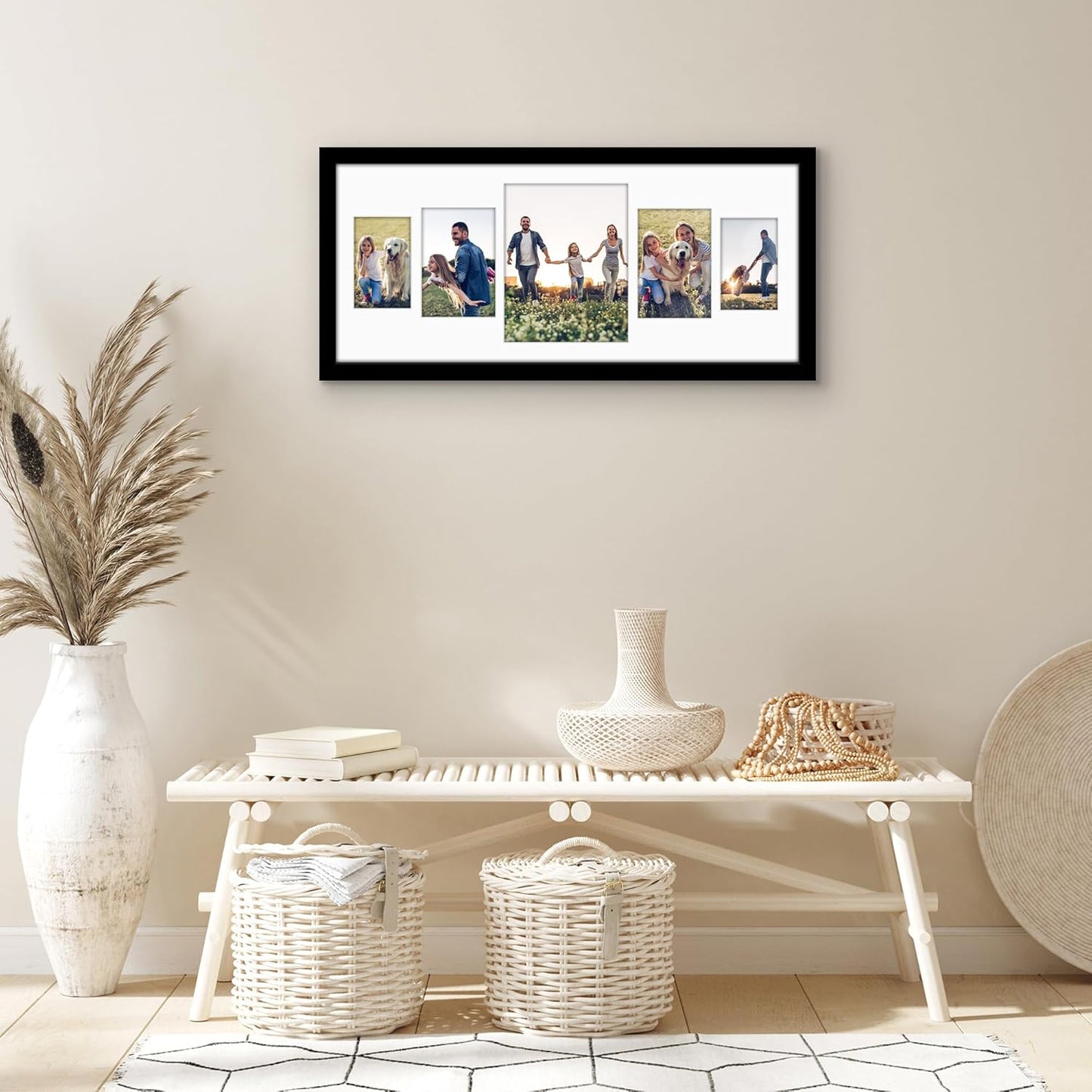 Americanflat 4x6 Collage Picture Frame with Polished Plexiglass - Multi Picture Frames Fit Sixteen 4x6 Photos or Use as One 18x26 Poster Frame for Wall Display - Signature Collection - Black