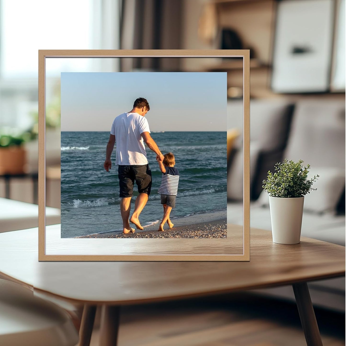CORE ART 8x10 Floating Picture Frame,Double Plexglass Floating Frame for 5x7,4x6 Pictures,Wall or Tabletop Display,Black