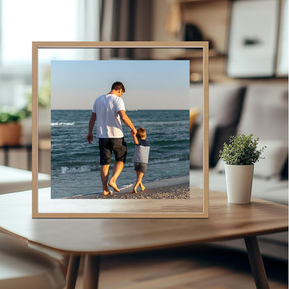 CORE ART 8x10 Floating Picture Frame,Double Plexglass Floating Frame for 5x7,4x6 Pictures,Wall or Tabletop Display,Black