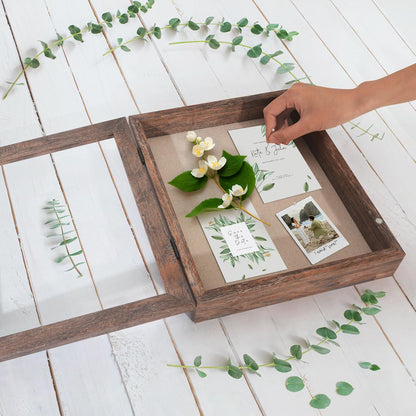 Americanflat Front Opening 11x14 Shadow Box Frame with Shatter-Resistant Glass - Silhouette Collection - Shadow Box Display Case for Tabletop and Wall Display - Black