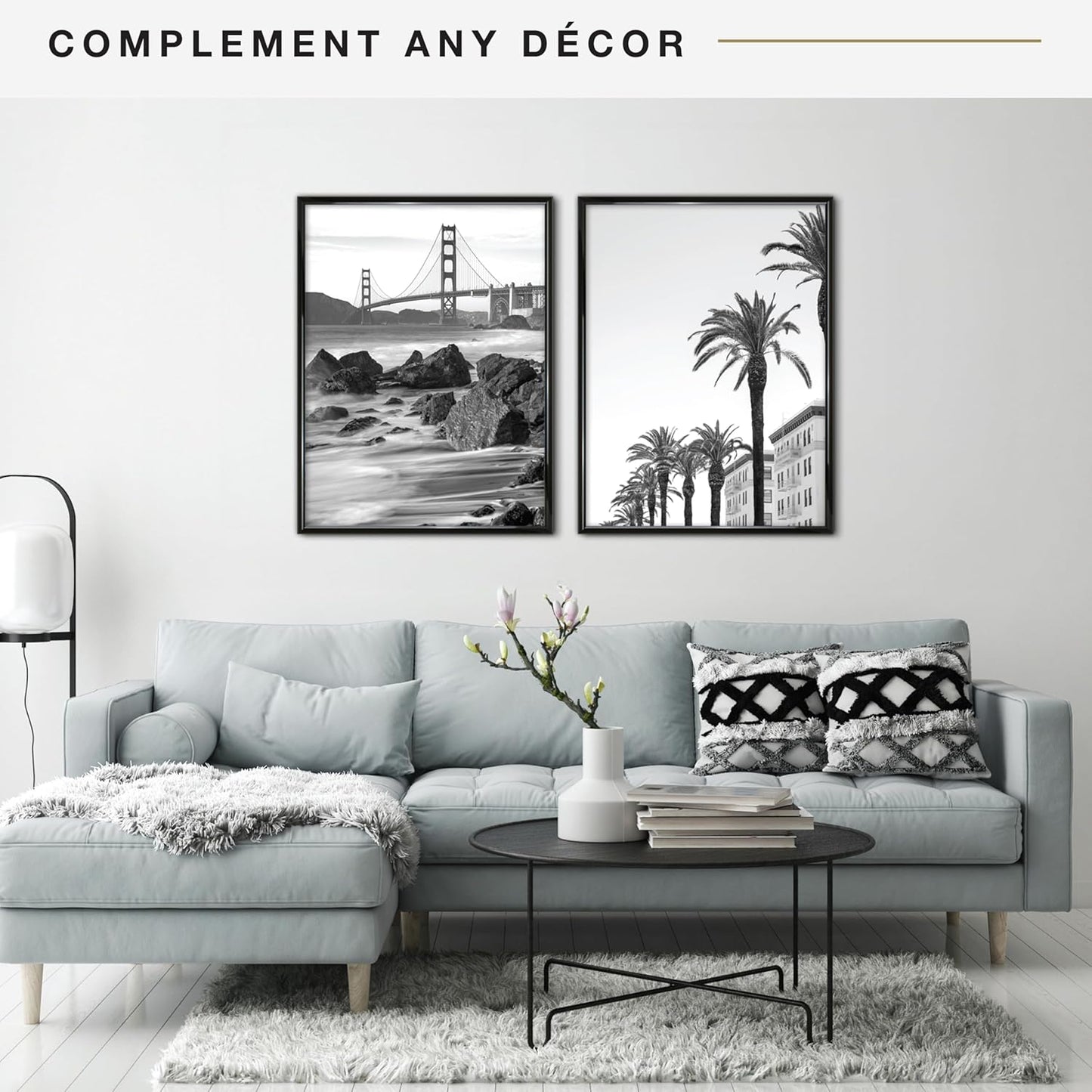 MCS Trendsetter 24x36 Poster Frame Black High-Gloss, Vertical & Horizontal Wall Hanging Large Picture Frame for Photos, Posters & Art Prints (1-Pack)