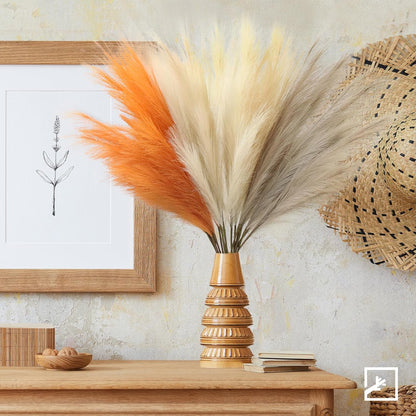 ZIFTY 7-Pcs 38"/3.1FT Faux Pampas Grass Large Tall Fluffy Artificial Fake Flower Bedroom Decor Boho Decor Bulrush Reed Grass for Vase Filler Farmhouse Home Wedding Decor (Beige Mixed)