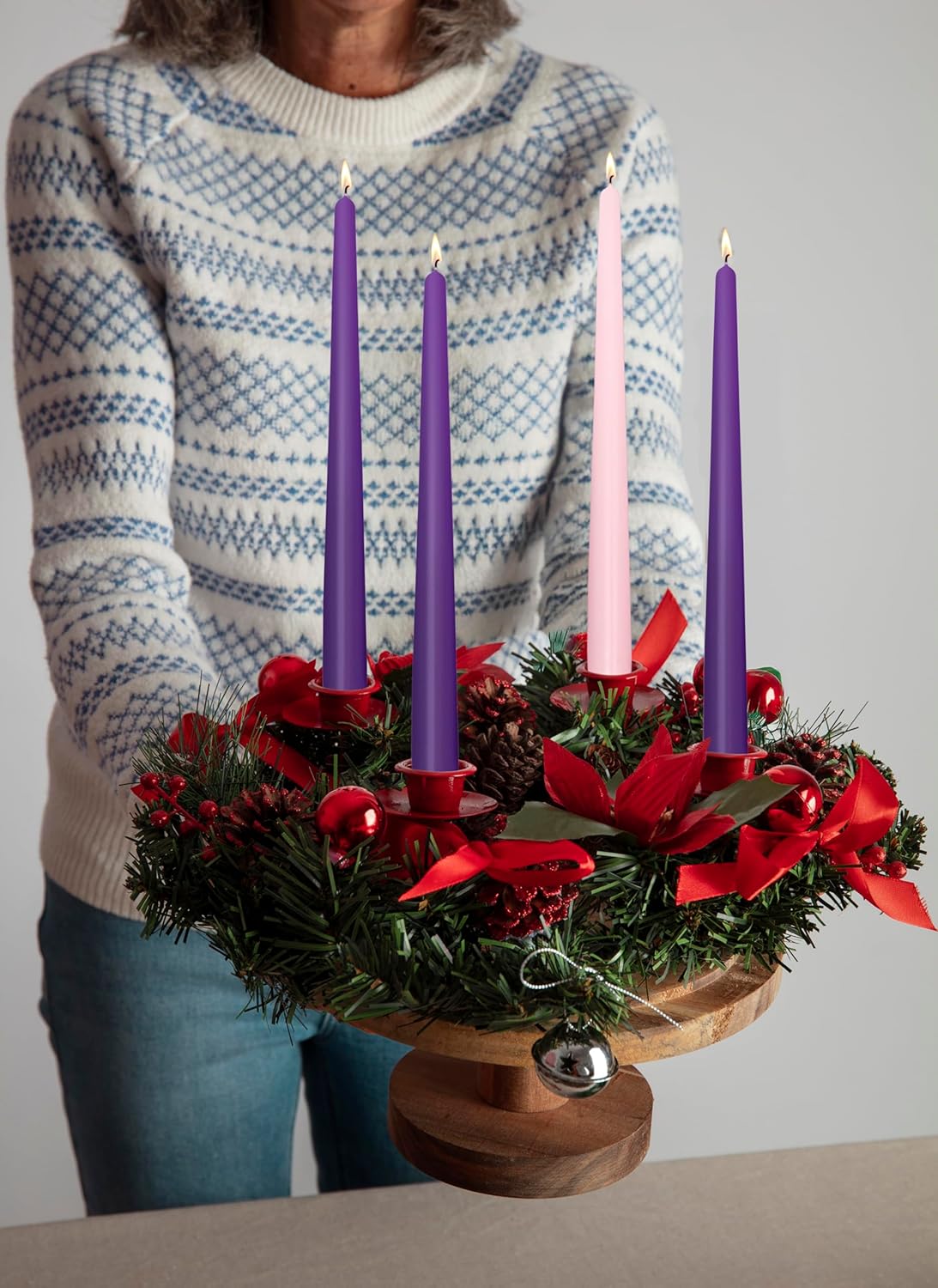 Hyoola Tall Taper Candles - 10 Inch Metallic Gold Unscented Dripless Taper Candles - 8 Hour Burn Time - 4 Pack