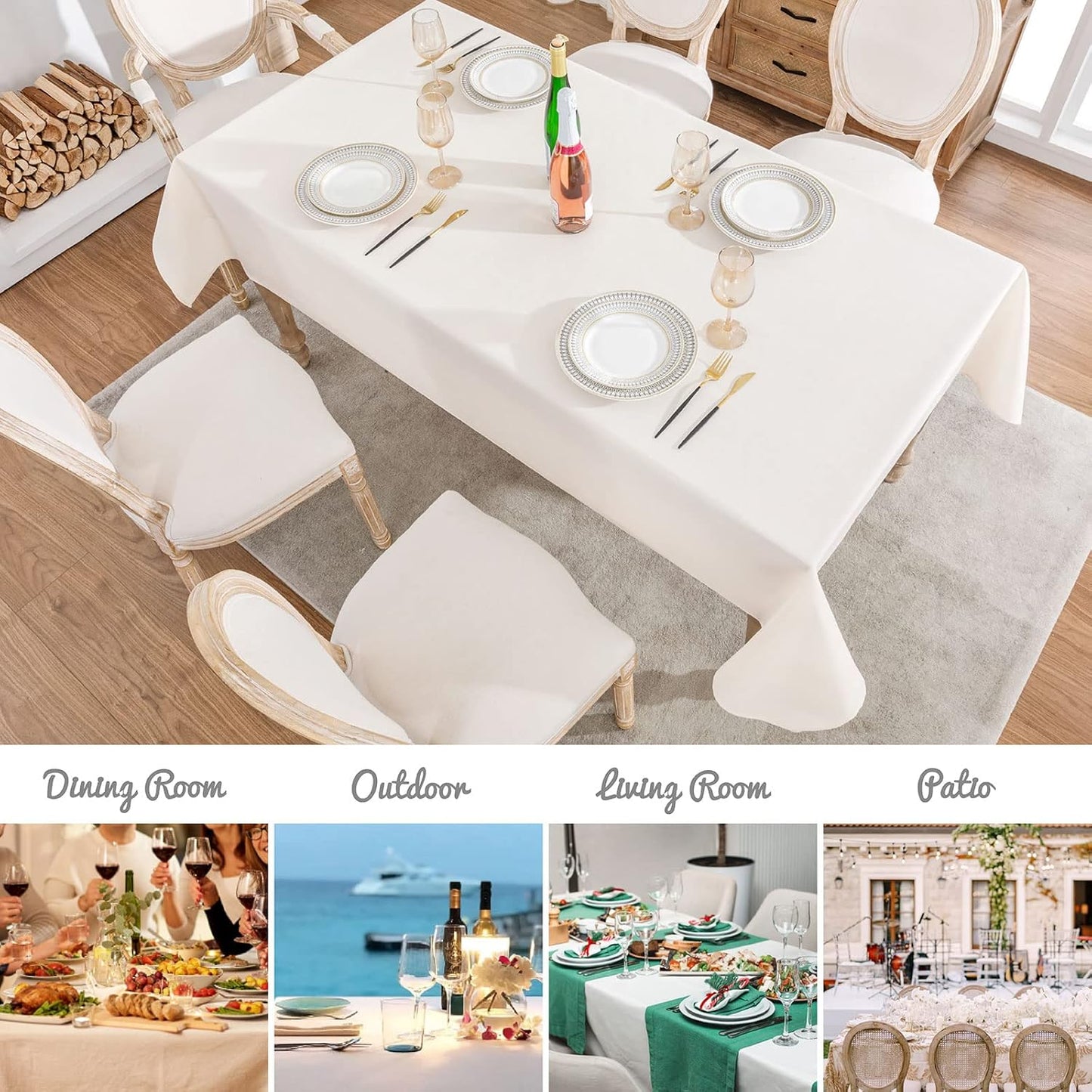 Veblandy Rectangle Tablecloth Waterproof Linen Textured Table Cloth Stain and Wrinkle Resistant Washable, Decorative Fabric Table Cover for Dining, Party and Camping (Sage Green, 52 * 70)