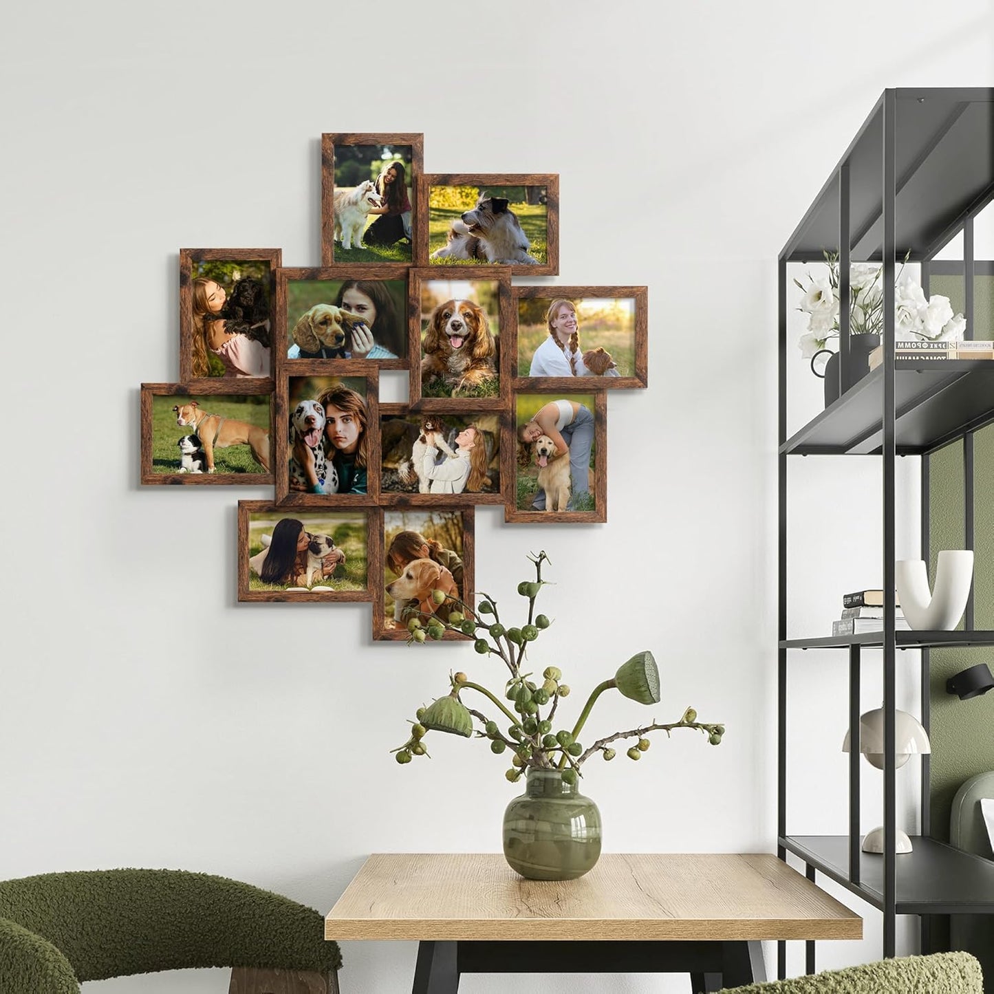 DUENPY 4x6 Collage Picture Frames, 12-Pack Solid Wood Photo Frame, Picture Frames Collage Wall Decor, Set with Glass Front, Assembly Required, Black