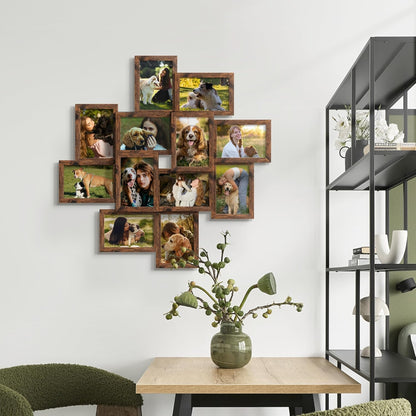 DUENPY 4x6 Collage Picture Frames, 12-Pack Solid Wood Photo Frame, Picture Frames Collage Wall Decor, Set with Glass Front, Assembly Required, Black