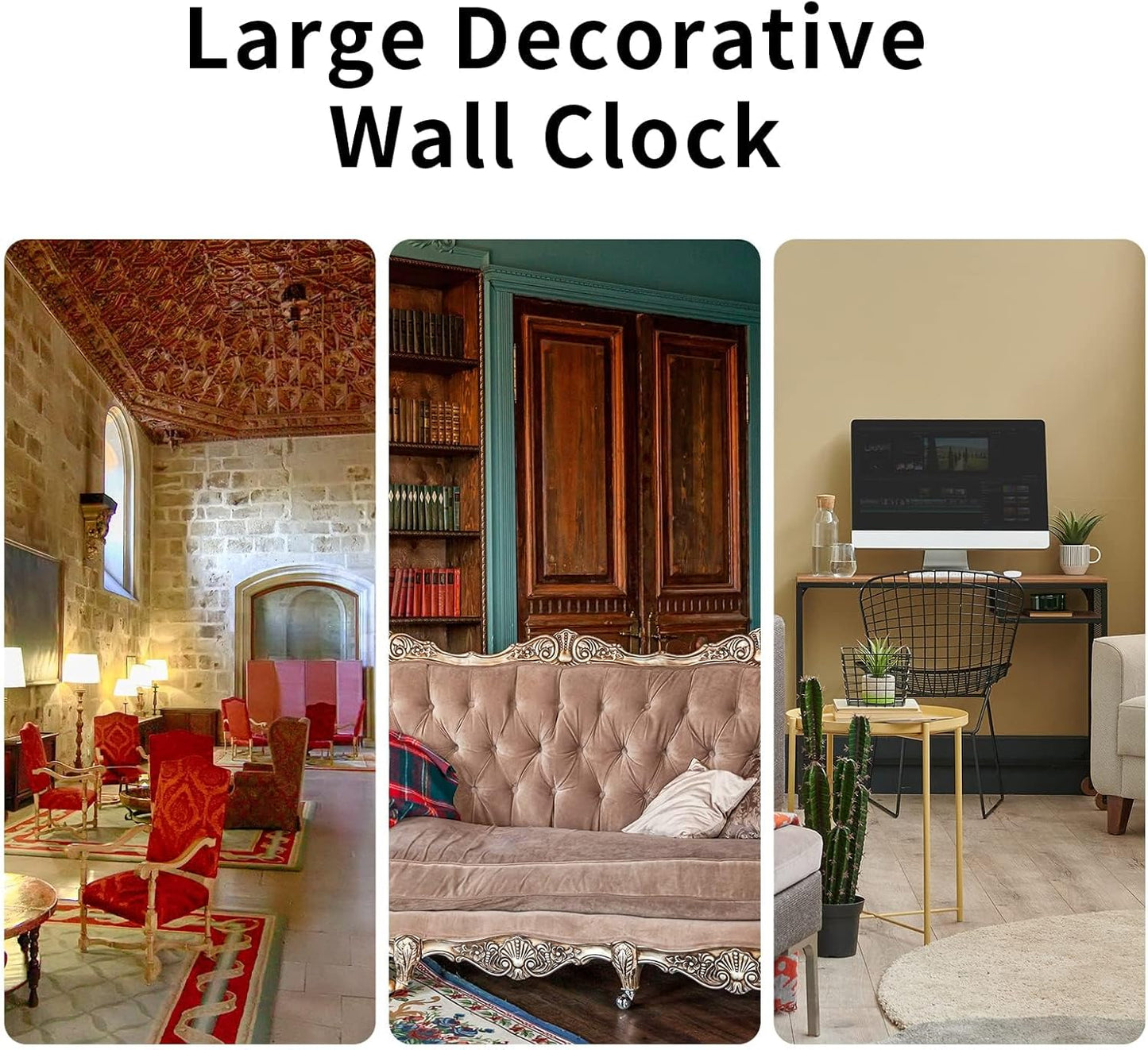 CHYLIN Wall Clock, Silent Non Ticking Battery Operated, Rustic Coastal Country Clock Decorative for Bathroom Kitchen Bedroom 8