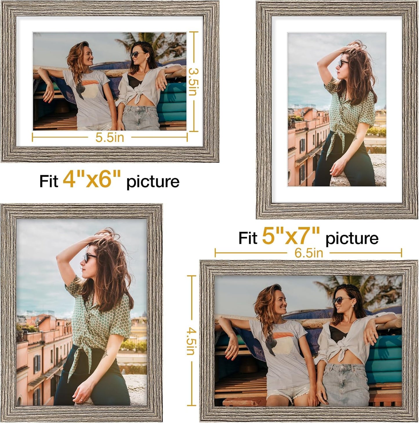 Vittanly 11x14 Picture Frame, Display Pictures 8x10 with Mat or 11x14 without Mat, Photo Frame for Wall Mounting, Black, 1 Pack - Colors B