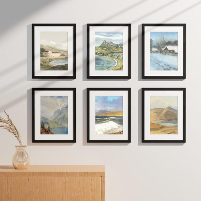 Vittanly 8x10 Picture Frames Set of 9, Shatter Resistant Plexiglass, Display 5x7 Pictures with Mat or 8x10 without Mat, Photo Frames for Wall or Tabletop, Engineered Wood, Black - Colors A