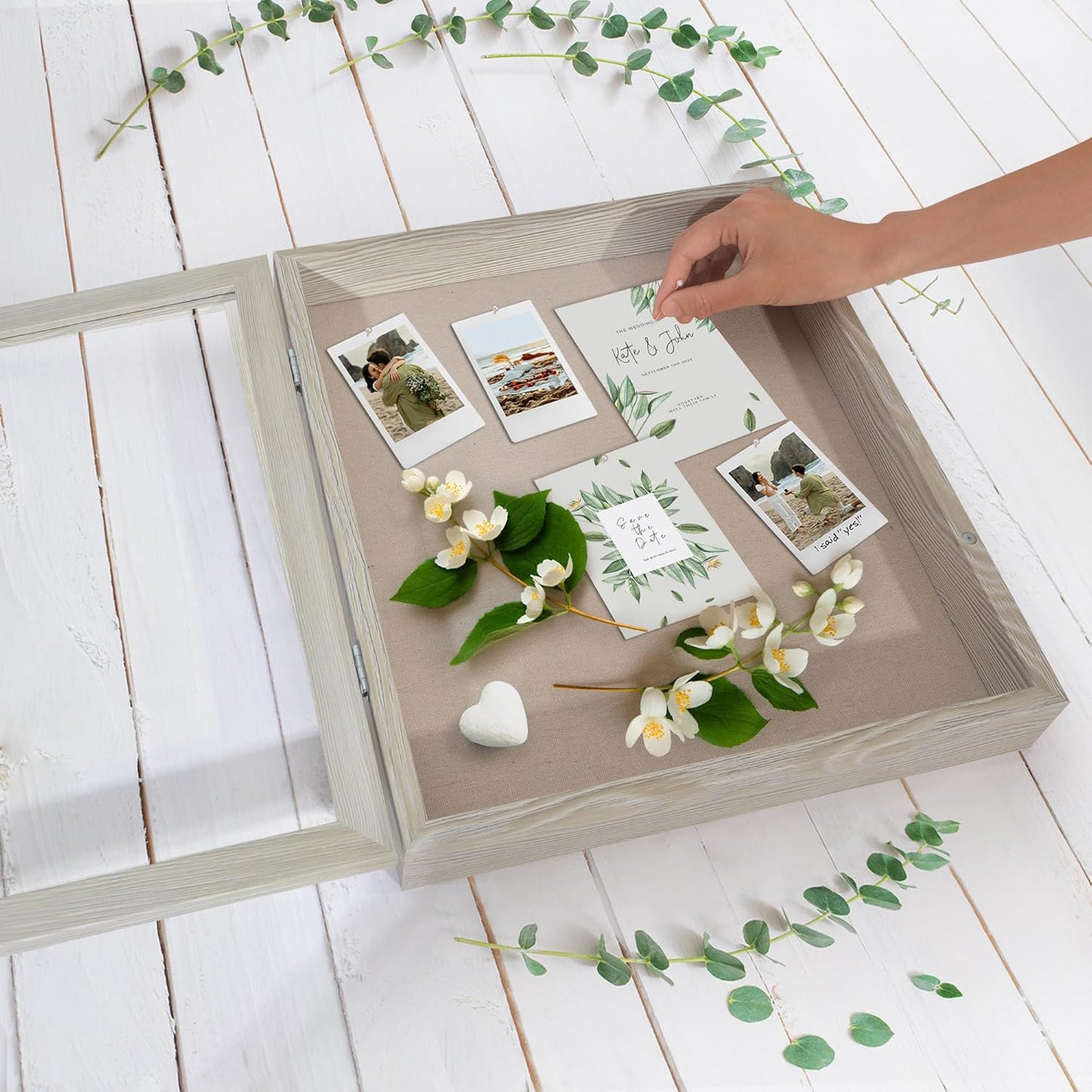 Americanflat Front Opening 11x14 Shadow Box Frame with Shatter-Resistant Glass - Silhouette Collection - Shadow Box Display Case for Tabletop and Wall Display - Black