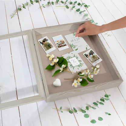 Americanflat Front Opening 11x14 Shadow Box Frame with Shatter-Resistant Glass - Silhouette Collection - Shadow Box Display Case for Tabletop and Wall Display - Black
