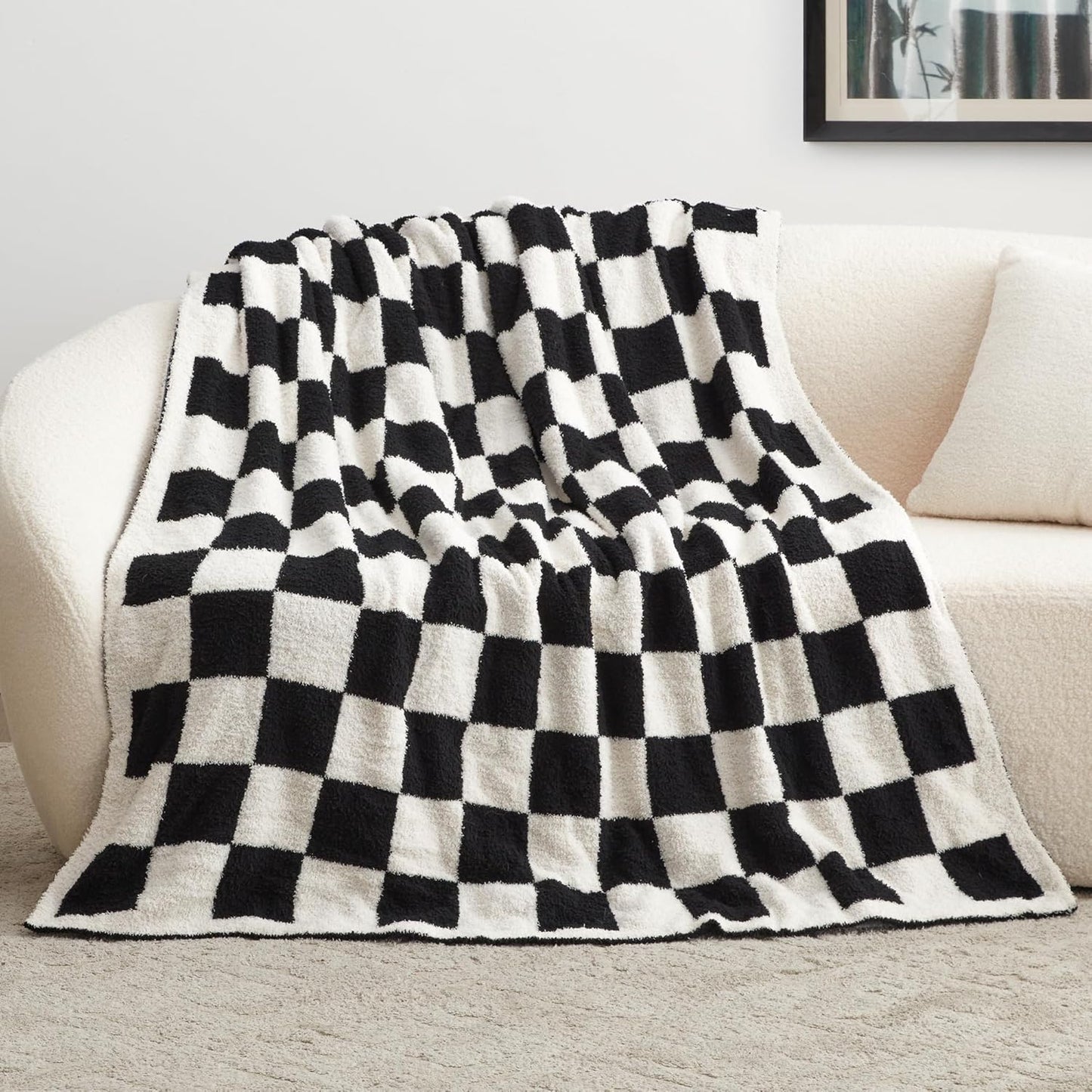 EXQ Home Fleece Throw Blanket for Couch or Bed - 3D Imitation Turtle Shell Jacquard Decorative Blankets - Cozy Soft Lightweight Fuzzy Flannel Blanket Suitable for All Seasons(50"×60",Beige)