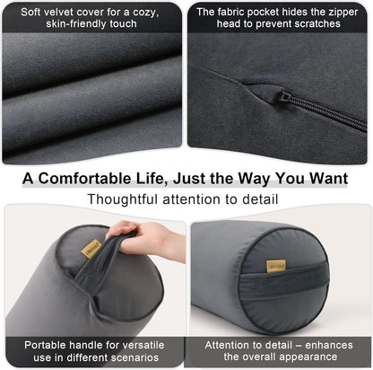 Body Pillow for Adults,Long Round Pillow,Big Cylindrical Pillow,Large Full Bolster Pillows for Side Sleepers (Steel Gray, 47.24"*7.87")