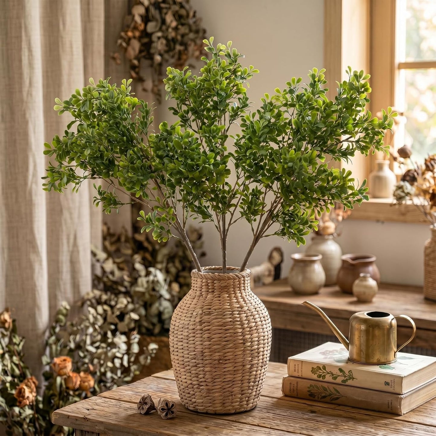 Yinder 3 Pack 27.7 Inch Artificial Eucalyptus Stems Realistic Fake Greenery Plants Eucalyptus Leaves Plant Branches Decorative for Vase Arrangements Home Farmhouse & Boho Decor Wedding Bouquets