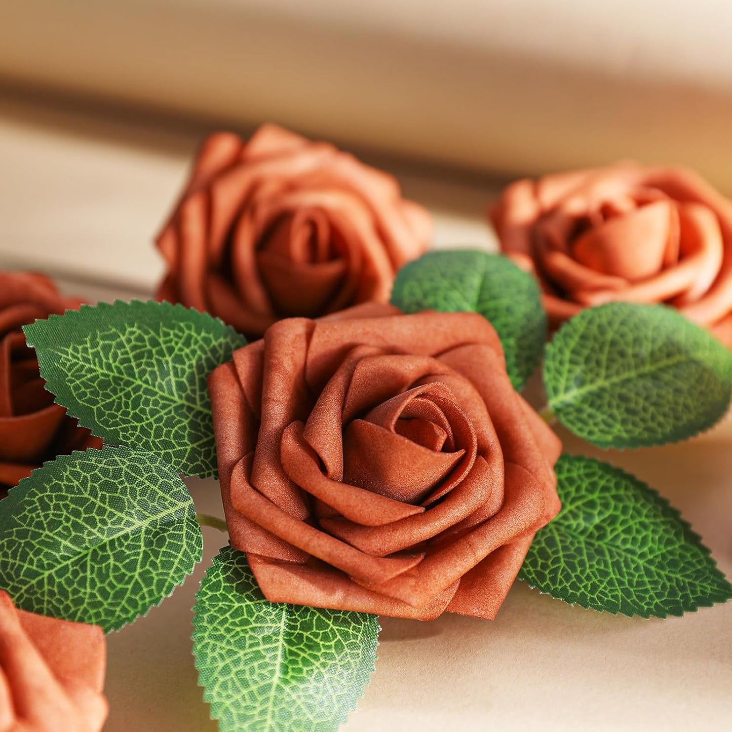 AmyHomie Artificial Flowers Dark Red Rose 25pcs Real Looking Fake Roses w/Stem for DIY Wedding Bouquets Centerpieces Arrangements Party Baby Shower Mothers Day Christmas Tree Decorations