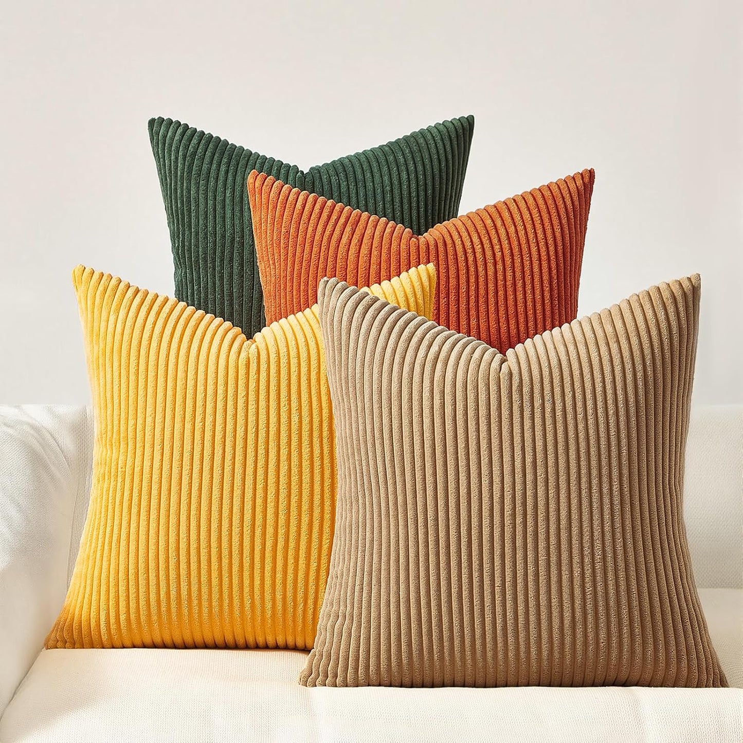 Topfinel Decorative Throw Pillow Covers Cushion Cases, Set of 4 Soft Velvet Modern Double-Sided Designs, Mix and Match for Boho Farmhouse Fall Home Decor (18x18 inch, Orange/Teal)