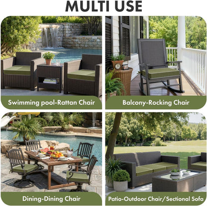 MIULEE Beige Outdoor Bench Cushion Set of 1, 48x18x3 Inch Waterproof Patio Seat Cushions for Swing and Outdoor Furniture Couch Sofa, 3 Year Color Fastness High Density Foam with Adjustable Ties