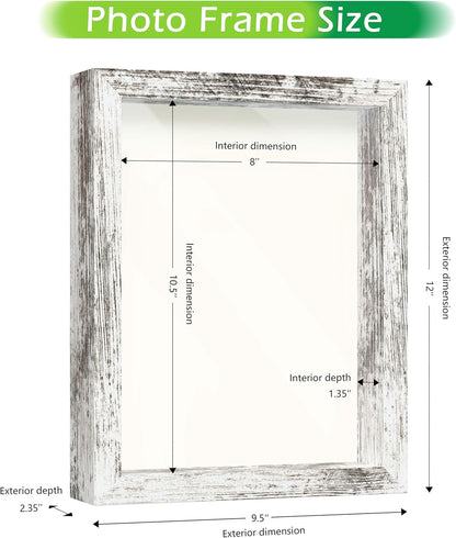 FrameWorks 11” x 14” Dark Oak Wooden Shadow Box Frame – Display Case with Soft Felt Back, Memory Box with Tempered Glass, Display Box with Elegant White Ball Push Pins, Wooden Flower Box