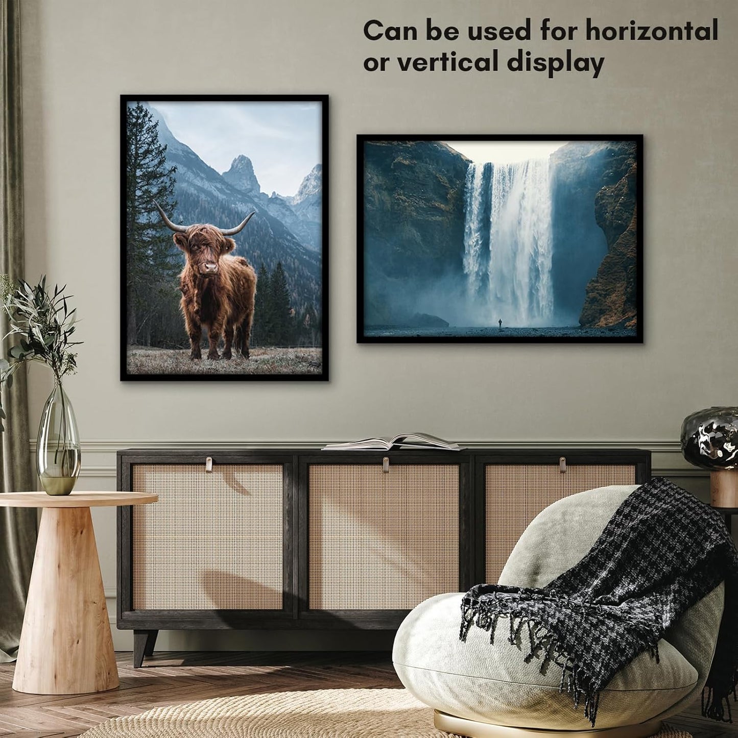 Americanflat 24x36 Poster Frame with Polished Plexiglass - Streamline Collection - Thin Border Picture Frame for Wall Display - Hanging Hardware Included - Black - Colors C