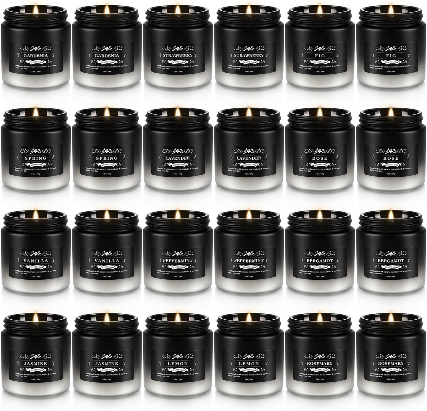 Howemon 24 Pack Scented Candles Set for Home, Relaxing Stress Relief, Aromatherapy - Natural Soy Wax and Fragrance - Gifts for Women, Mom, Best Friend, Wife, Birthday