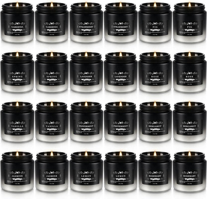 Howemon 24 Pack Scented Candles Set for Home, Relaxing Stress Relief, Aromatherapy - Natural Soy Wax and Fragrance - Gifts for Women, Mom, Best Friend, Wife, Birthday